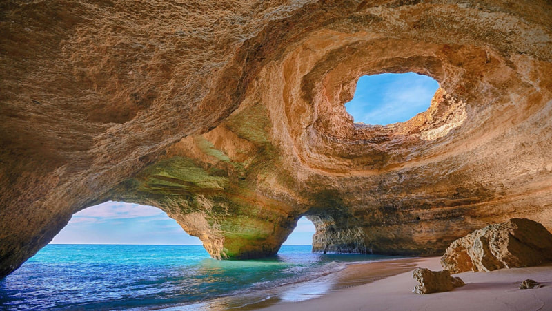 Pećina Benagil, južni Portugal pozadina za racunar